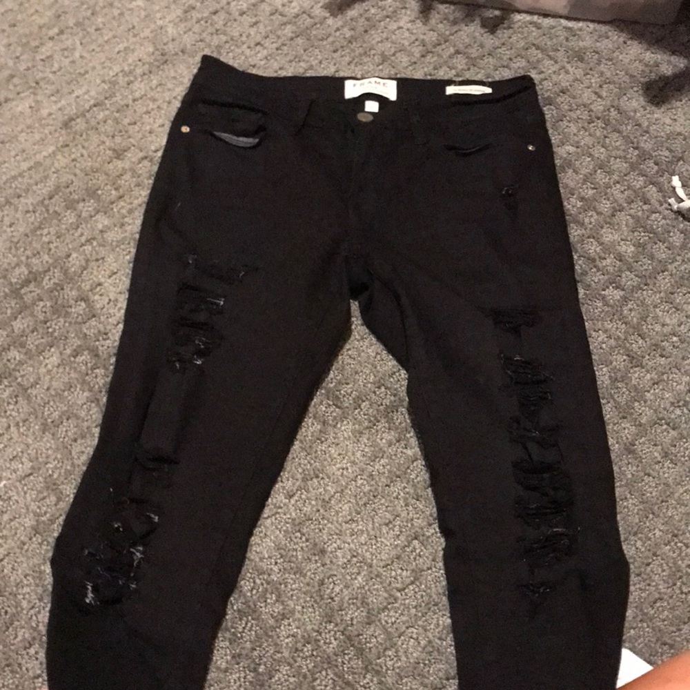Skinny black ripped jeans
